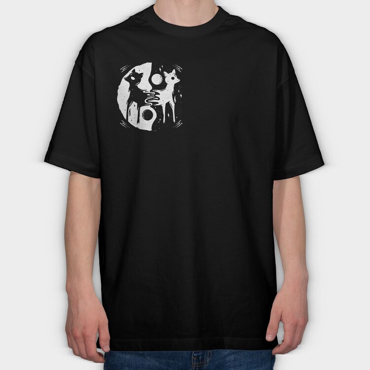 Yin Yang Deer Throw Pillow, Tricou Oversize Barbati (Unisex)