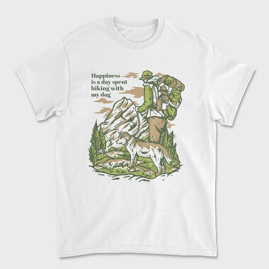 Hiking With My Dog, Tricou Barbati (Unisex)