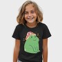 Cute Frog With Mushroom Sitting Cottage Core, Tricou Copii