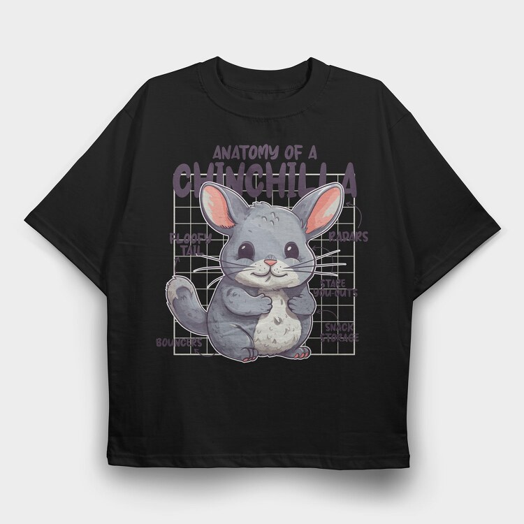 Anatomy Of A Chinchilla, Tricou Oversize Barbati (Unisex)