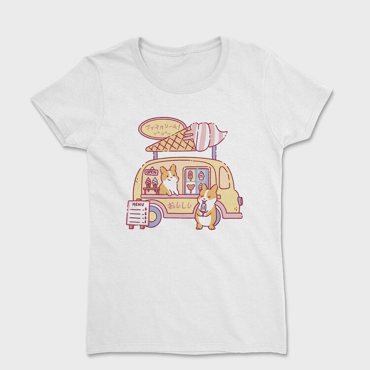 Ice Cream Food Truck Corgis, Tricou Femei