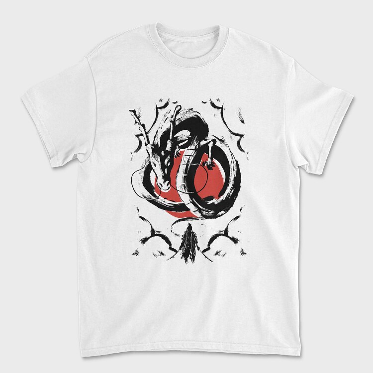 Tricou Barbati (Unisex), Japanese Samurai Dragon