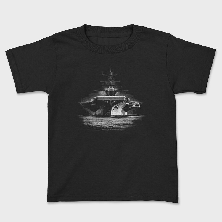 Tricou Copii, Jet Aircraft Carrier Monochrome