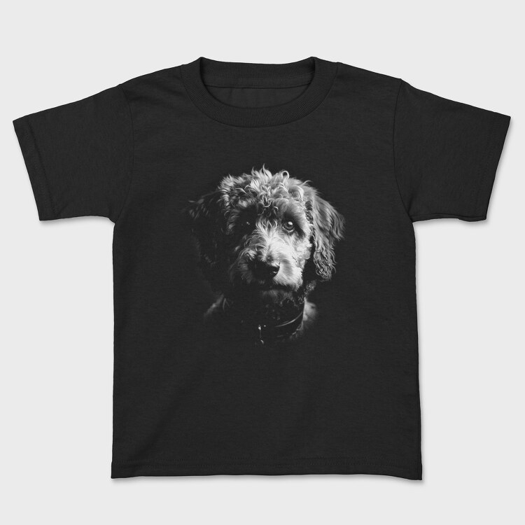 Tricou Copii, Labradoodle Monochrome