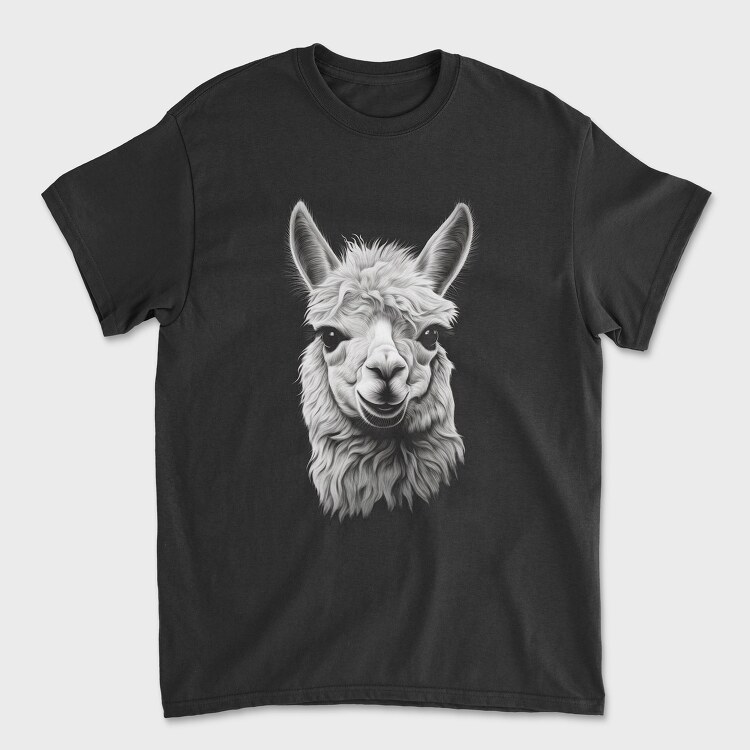 Tricou Barbati (Unisex), Llama Portrait