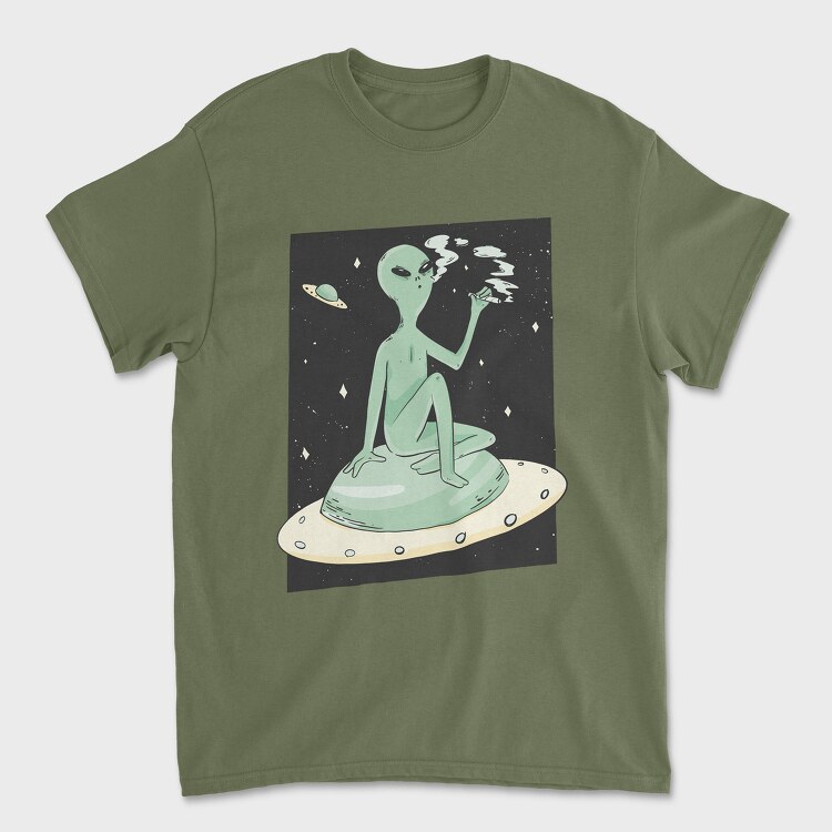 Tricou Barbati (Unisex), Marijuana Weed Alien