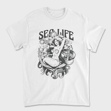 Mermaid Sea Life, Tricou Barbati (Unisex)