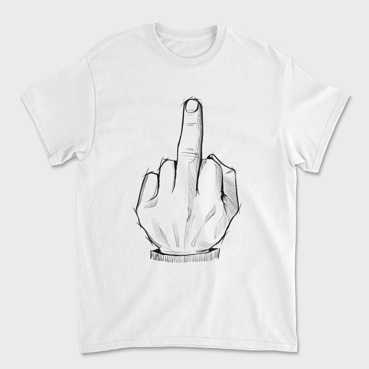 Tricou Barbati (Unisex), Middle Finger Sketch