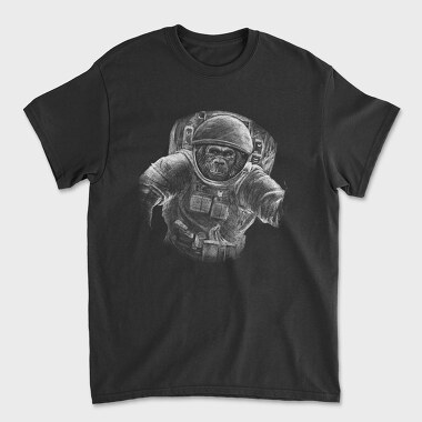 Monkey Astronaut Monochrome, Tricou Barbati (Unisex)