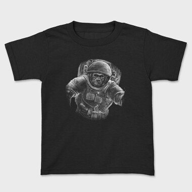 Monkey Astronaut Monochrome, Tricou Copii