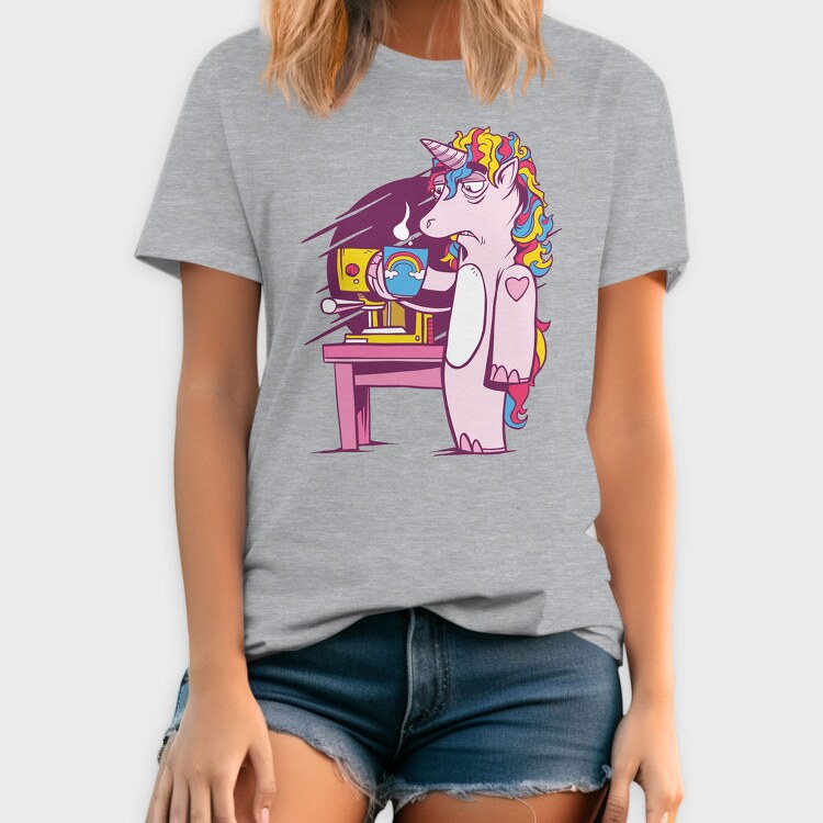 Tired Unicorn With Coffee, Tricou Barbati (Unisex)