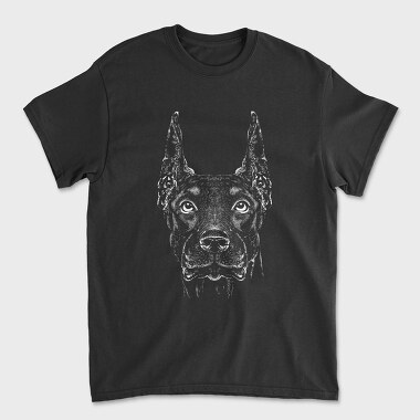 Monochrome Doberman, Tricou Barbati (Unisex)