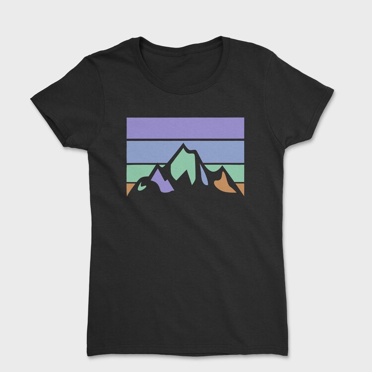 Tricou Femei, Mountain Retro Sunset