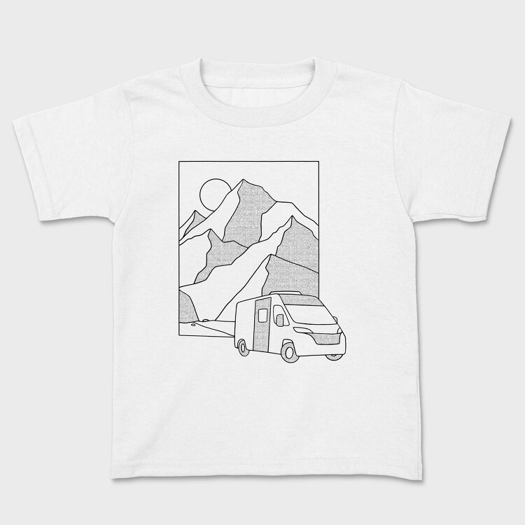 Tricou Copii, Mountain Van Monochrome