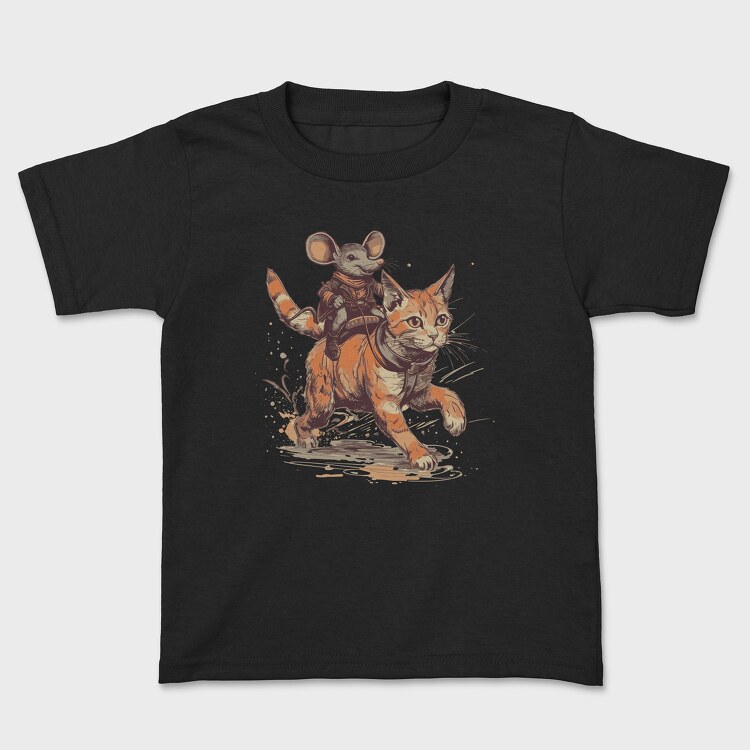 Tricou Copii, Mouse Cowboy Cat