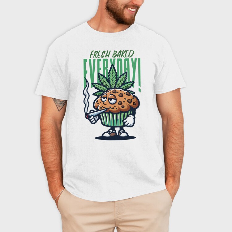 Cannabis Muffin Fresh Baked, Tricou Barbati (Unisex)