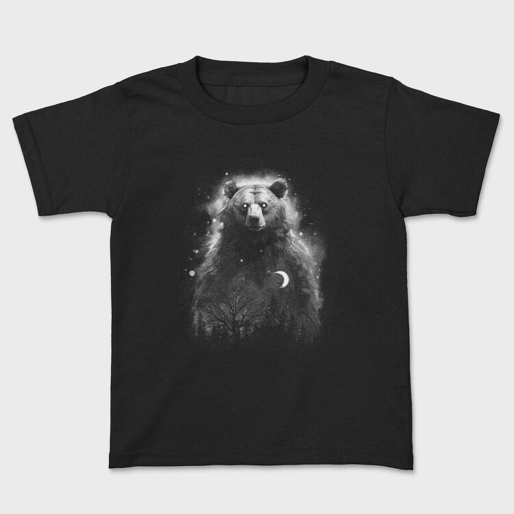 Tricou Copii, Mystic Bear Monochrome