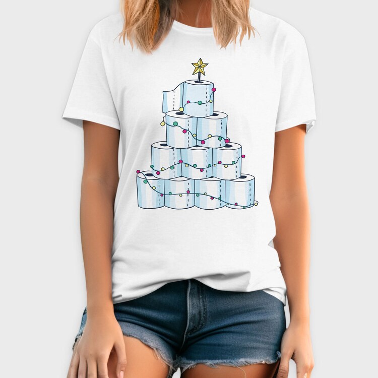 Toilet Paper Christmas Tree, Tricou Barbati (Unisex)