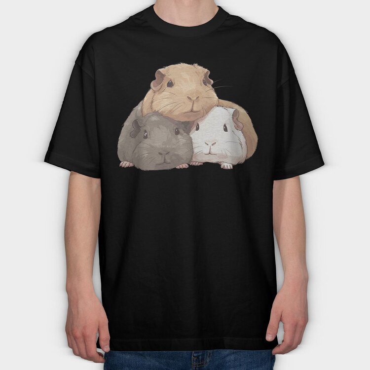 Cute Guinea Pigs, Tricou Oversize Barbati (Unisex)