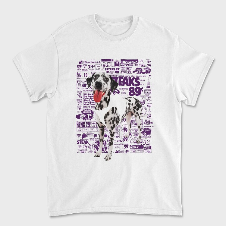 Tricou Barbati (Unisex), Newspaper Cutout Dalmatian