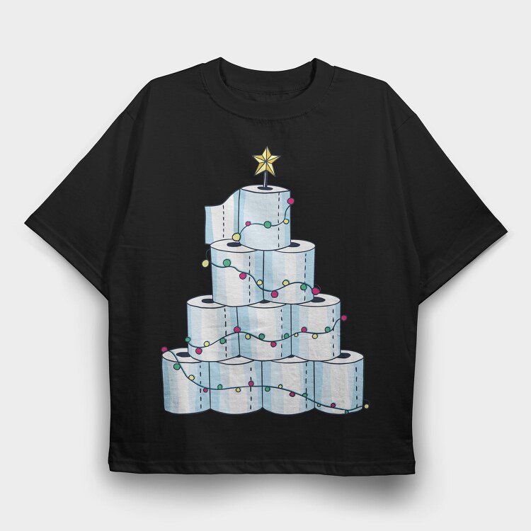 Toilet Paper Christmas Tree, Tricou Oversize Barbati (Unisex)