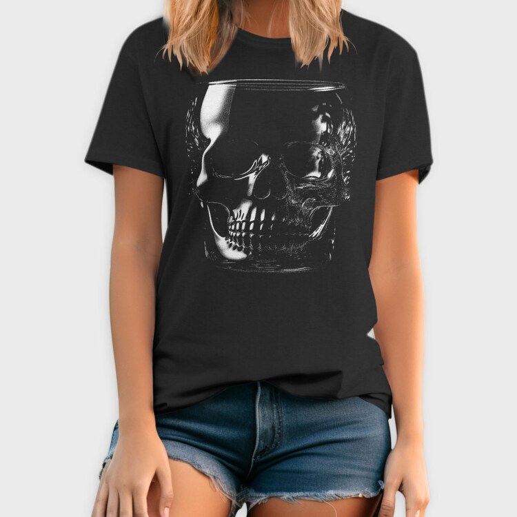 Glass Skull Realistic Creepy, Tricou Barbati (Unisex)