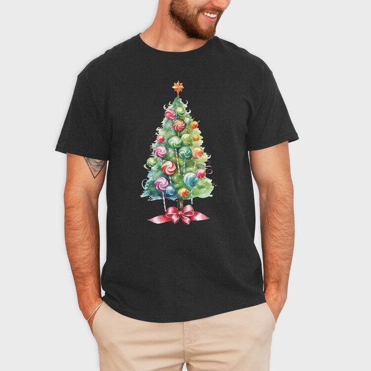 Candy Christmas Tree, Tricou Barbati (Unisex)
