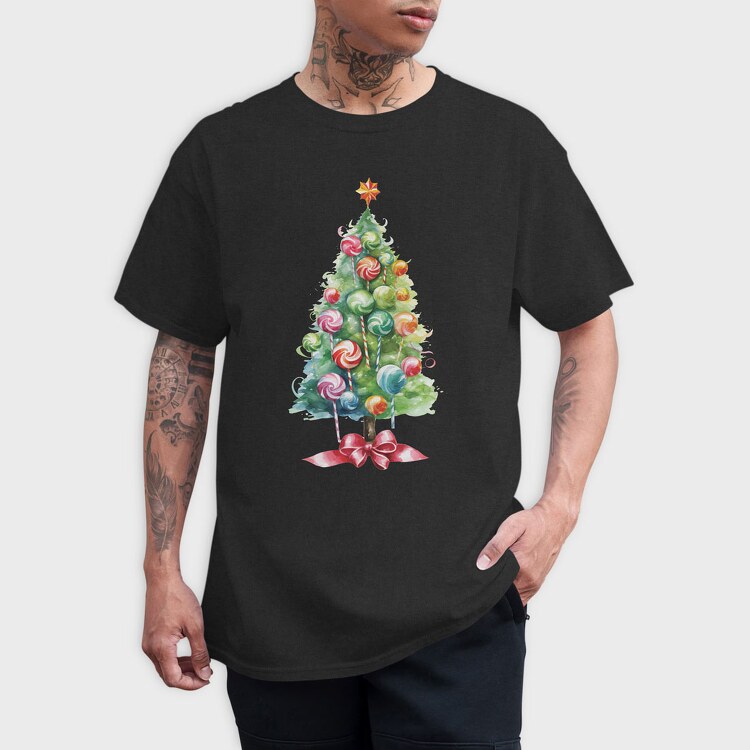 Candy Christmas Tree, Tricou Barbati (Unisex)