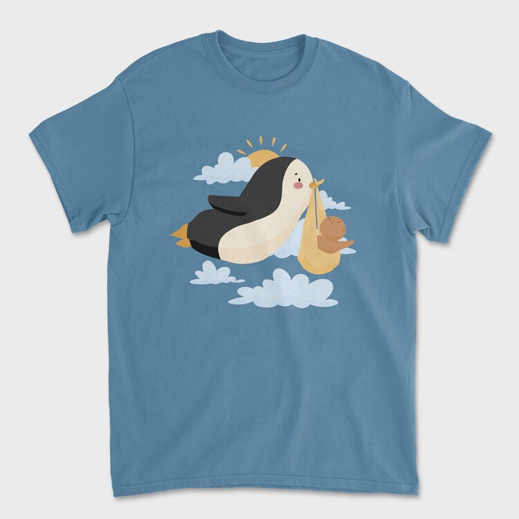 Tricou Barbati (Unisex), Penguin With a Baby