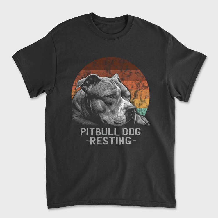 Tricou Barbati (Unisex), Pitbull Dog Resting