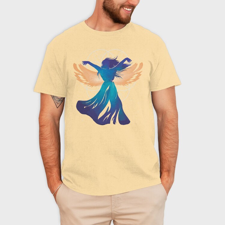 Angel Woman Fantasy Flower Of Life, Tricou Barbati (Unisex)