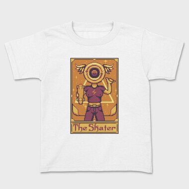 Tricou Copii, Pixelart Tarot Card the Skater