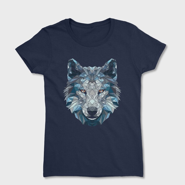 Tricou Femei, Polygonal White Wolf