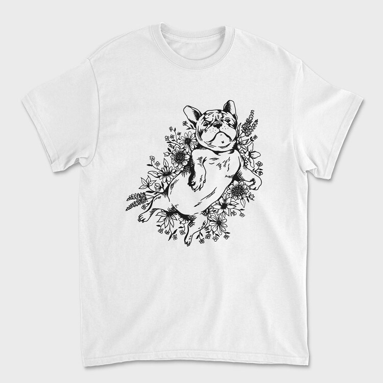 Tricou Barbati (Unisex), Pug Flowers