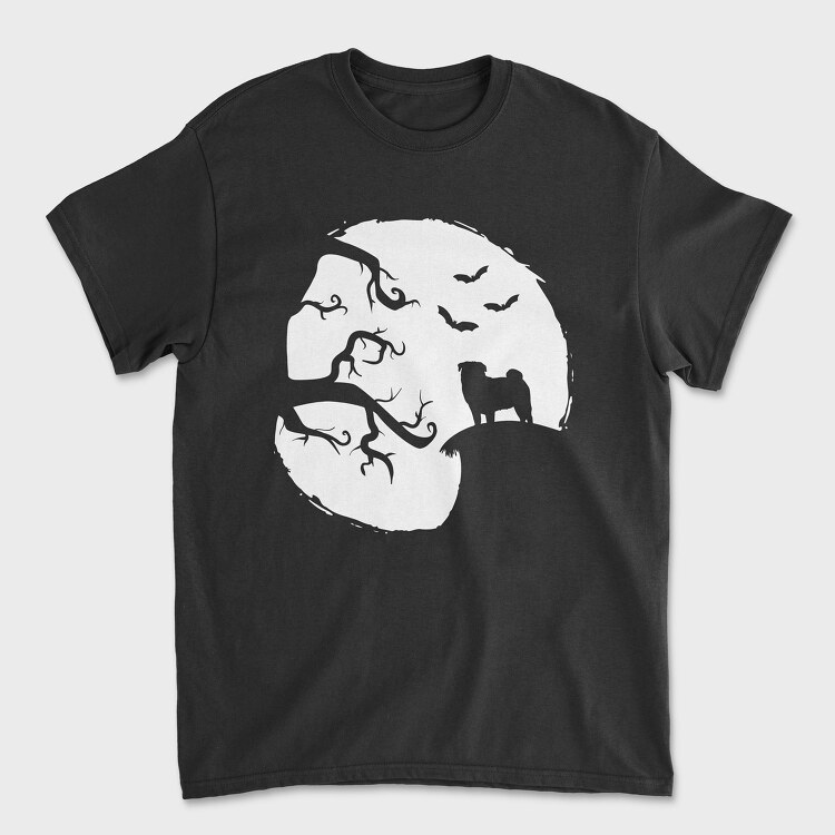 Tricou Barbati (Unisex), Pug Halloween