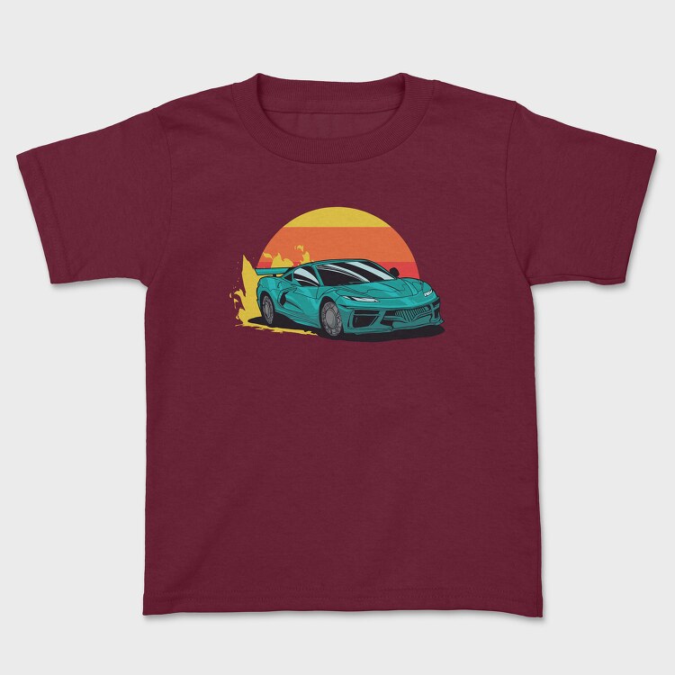 Tricou Copii, Racecar Retro Sunset