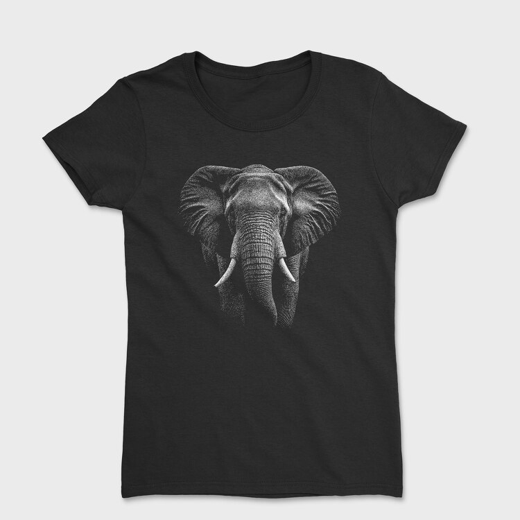 Tricou Femei, Realistic Elephant