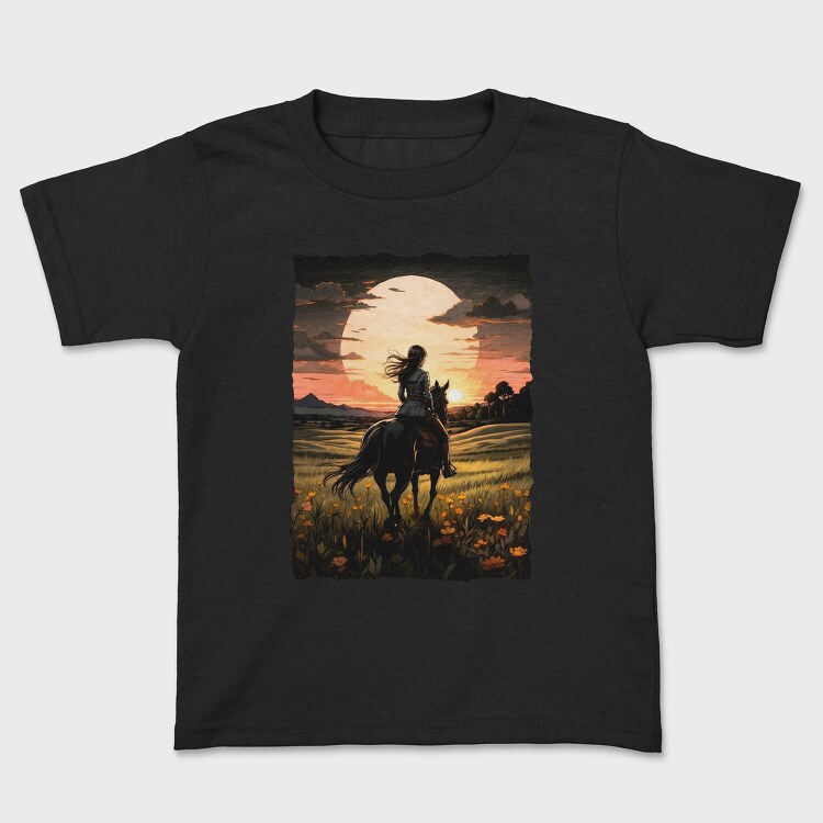 Tricou Copii, Rider Girl on Horse