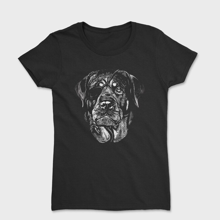 Tricou Femei, Rottweiler Eyepatch Portrait