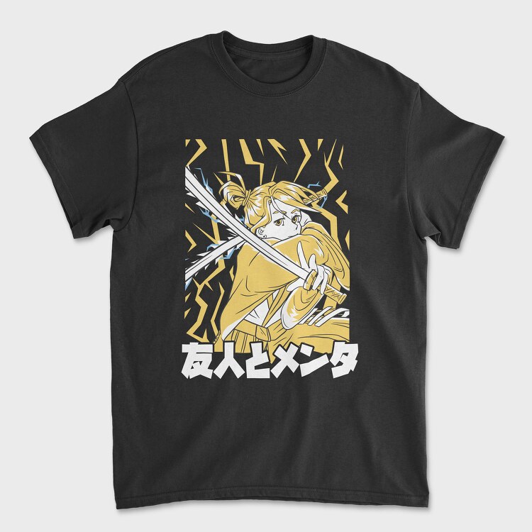 Tricou Barbati (Unisex), Samurai Girl Yellow