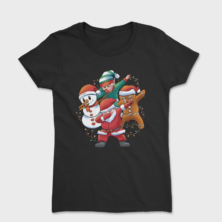 Tricou Femei, Santa Friends Dabbing