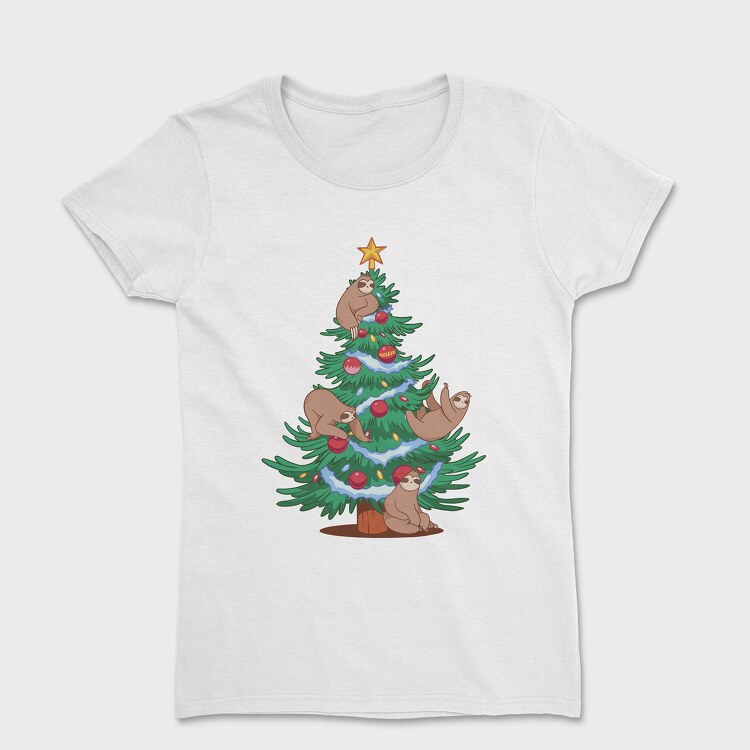 Sloth Christmas Tree, Tricou Femei