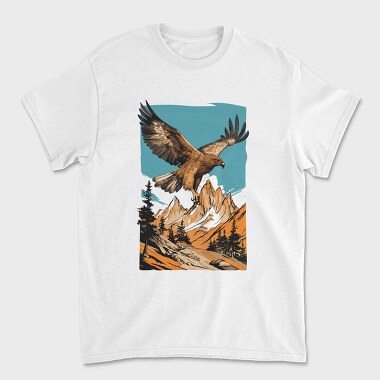 Steppe Eagle Flying, Tricou Barbati (Unisex)