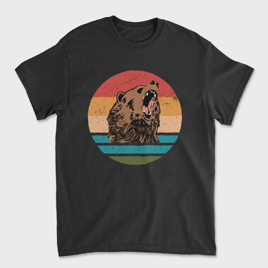 Sunset Retro Bear, Tricou Barbati (Unisex)