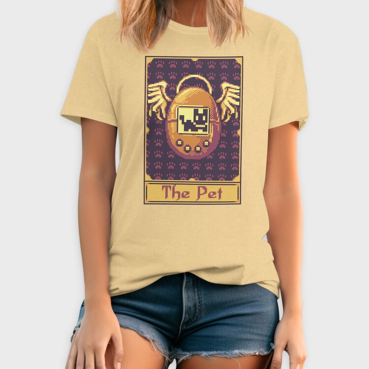 Pixelart Tarot Card the Pet, Tricou Barbati (Unisex)