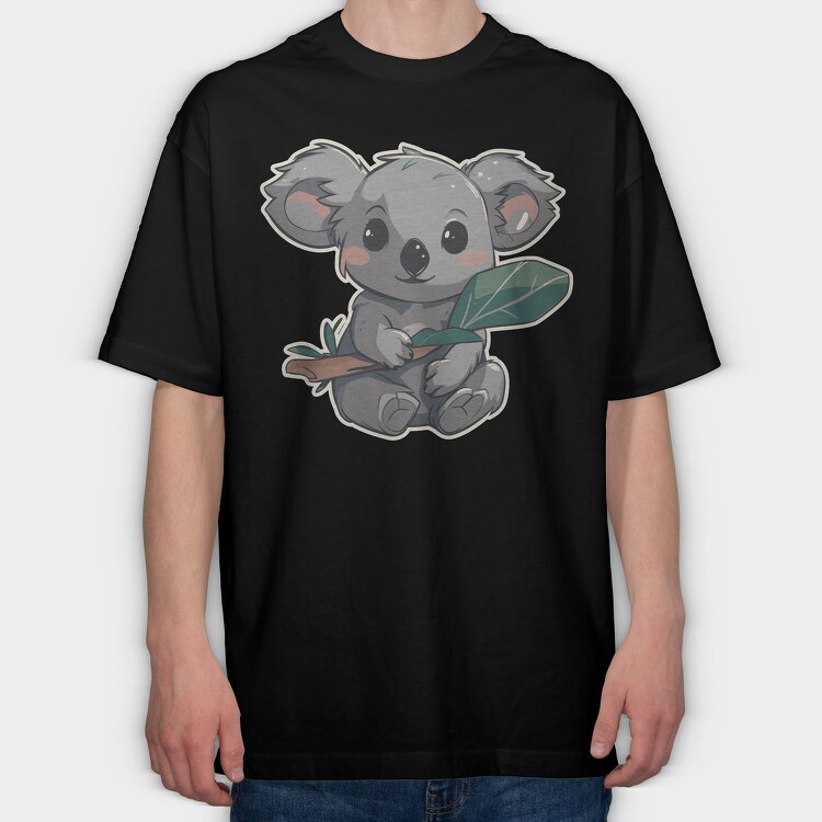 Cute Koala Australian Eucaliptus, Tricou Oversize Barbati (Unisex)