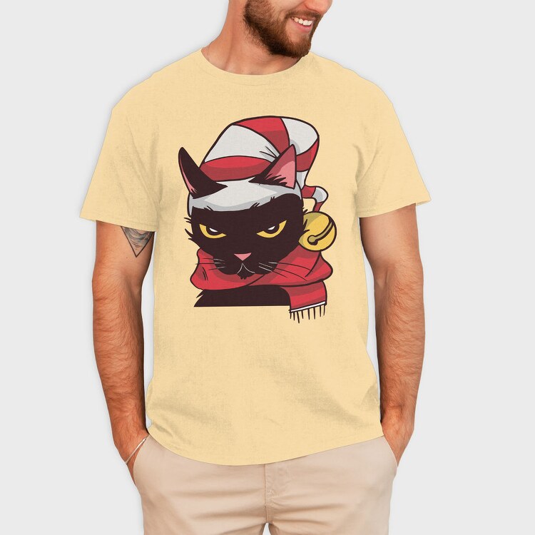 Angry Cat Christmas, Tricou Barbati (Unisex)