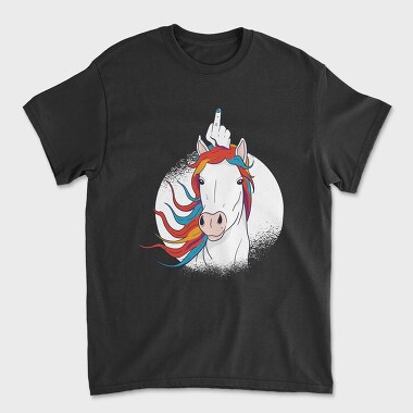 Unicorn Middle Finger Horn, Tricou Barbati (Unisex)