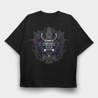 Psychedelic Trippy Dragon Dmt Rasta, Tricou Oversize Barbati (Unisex)