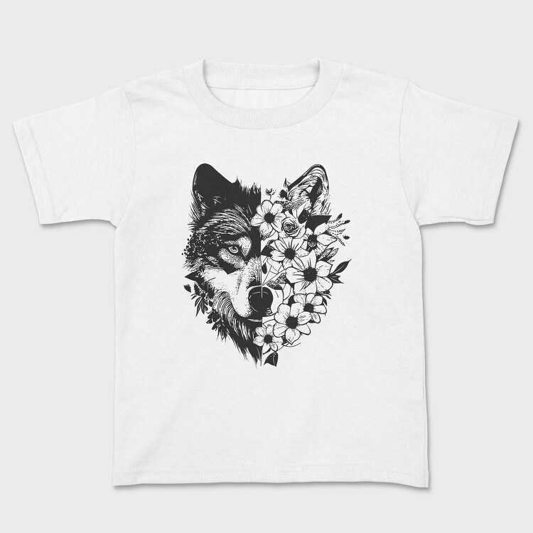 Wolf With Flowers, Tricou Copii